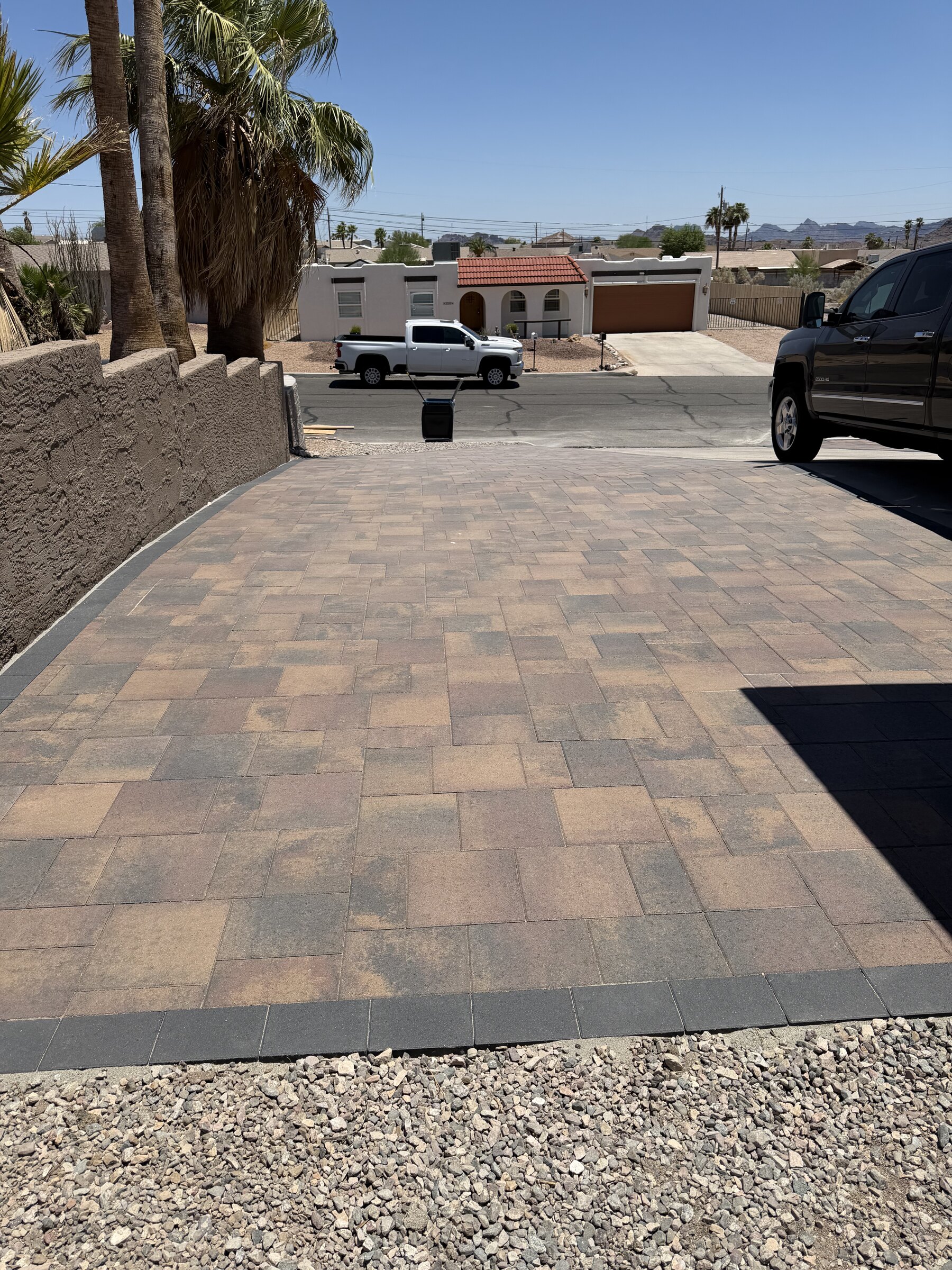 Paver Driveway Inlay & Entry by Havasu Pavers in Lake Havasu City